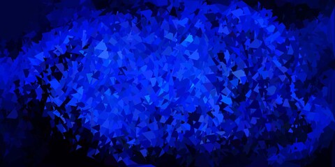 Dark blue vector triangle mosaic template.