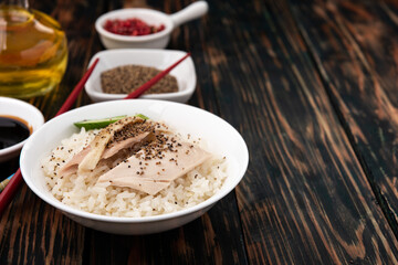 rice steamed with chicken Thai food