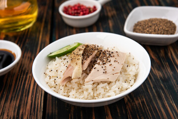 rice steamed with chicken Thai food
