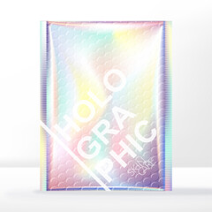 Vector Bubble Wrap Mailer Bag Packaging, Holographic