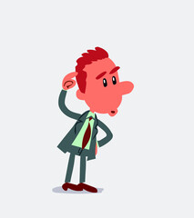 Businessman doubting in isolated vector illustration
