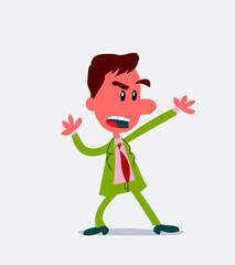 Business man arguing angry in isolated vector illustration
