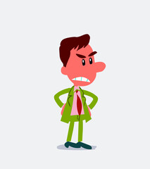Angry businessman in isolated vector illustration
