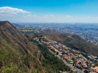Fototapeta na wymiar Panoramic view photographed on the top of the mountain in Belo Horizonte, Brazil.
