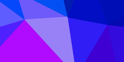 Dark pink, blue vector triangle mosaic pattern.