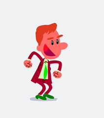 Euphoric businessman makes plans in isolated vector illustration
