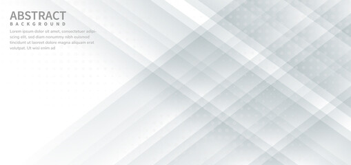 Abstract diagonal gray and white background with dot decoration.