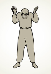 Doctor in uniform from virus. Vector drawing