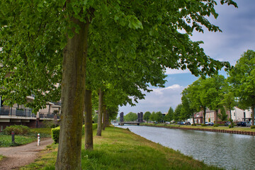 Obraz premium canal in the city Weert the Netherlands 