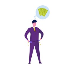 Financial problem, Bankruptcy, burnout, collapse, business concept. Vector isolated illustration.