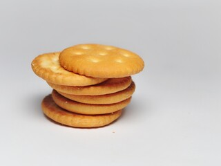Various sweet biscuits isolated on white background. Healthy sweet cookies