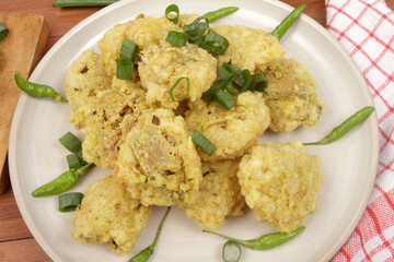 fried tofu or tahu goreng is traditional snack in indonesia