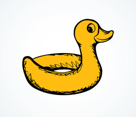 Inflatable swimming ring. Vector drawing