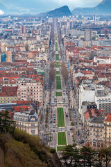Fototapeta premium Grenoble. Aerial view of the city.