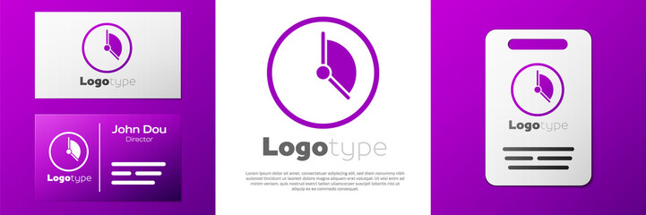 Logotype Time Management icon isolated on white background. Clock sign. Productivity symbol. Logo design template element. Vector Illustration.