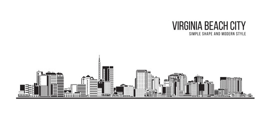 Cityscape Building Abstract Simple shape and modern style art Vector design - Virginia Beach city