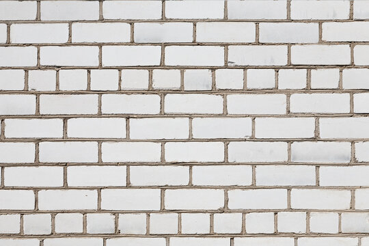 White brick wall. Background texture, close up view