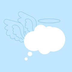 Good thoughts on light blue background vector illustration cartoon flat design modern style 