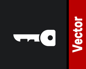 White Key icon isolated on black background. Vector Illustration.