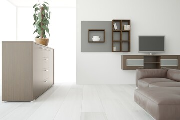 Modern interior design. 3D illustration