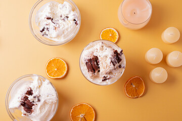 vanilla and chocolate ice cream