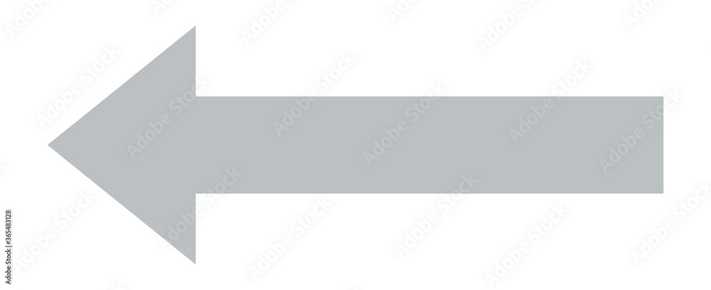 Wall mural Gray arrow to the left / vector, isolated