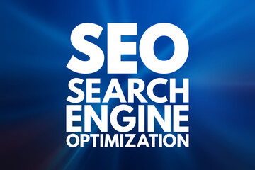 SEO - Search Engine Optimization acronym, business concept background