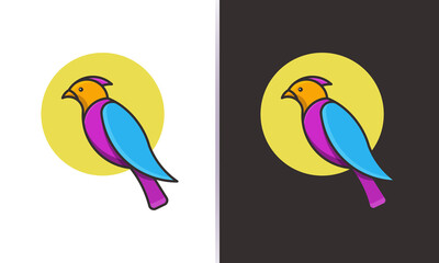 colorful bird style logo template