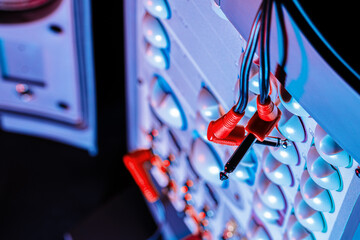 Music stereo system amplifier close up photo