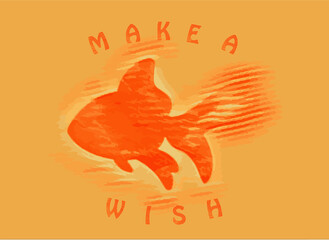 make a wish lettering fish orange
