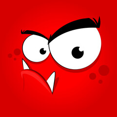 Cartoon monster face. Halloween cute alien