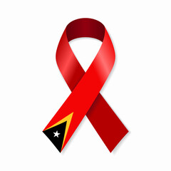 Timor-Leste flag stripe ribbon on white background. Vector illustration.