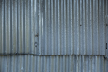 Rusty metal door. Metal fence background. 