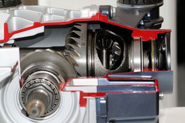 the gearbox of a car