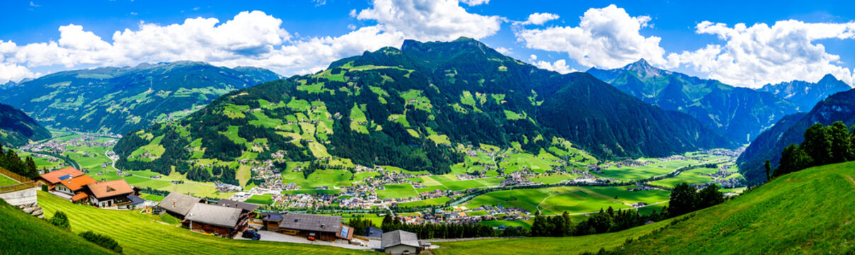 landscape at the zillertal in austria