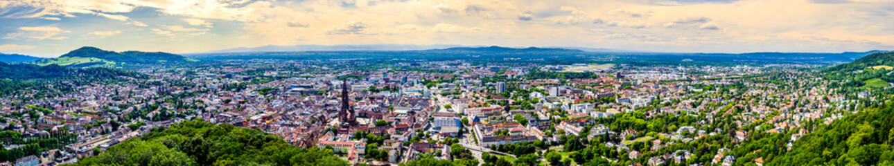 Naklejka premium old town of freiburg im breisgau - germany