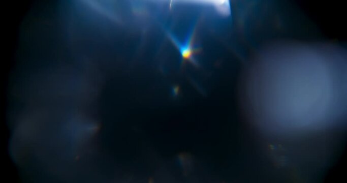Rainbow Bokeh Prism Rainbow Light Flares Overlay on Black Background