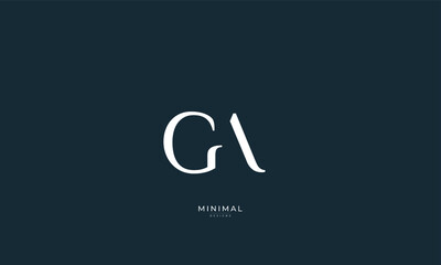 Alphabet letter icon logo GA or AG - obrazy, fototapety, plakaty