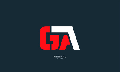 Alphabet letter icon logo GA or AG