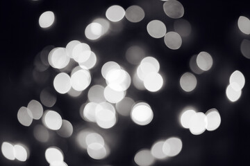Abstract black and white lens bokeh background