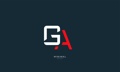Alphabet letter icon logo GA or AG