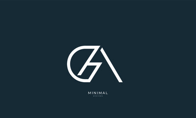 Alphabet letter icon logo GA or AG