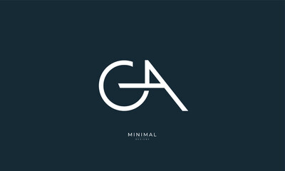 Alphabet letter icon logo GA or AG