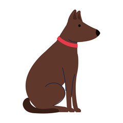 cute dog pet, brown color on white background vector illustration design