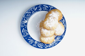 Homemade fried dough pastry fritule or fritters