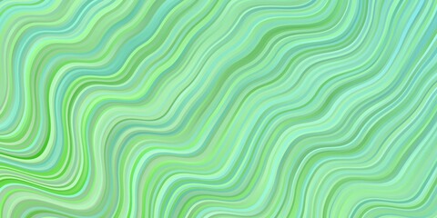 Light Green vector backdrop with curves. Abstract illustration with bandy gradient lines. Pattern for ads, commercials.