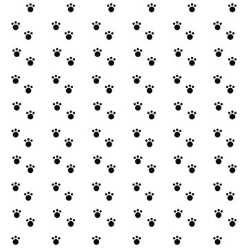 Dog Paw Cat Paw puppy foot print kitten vector Pattern wallpaper background.