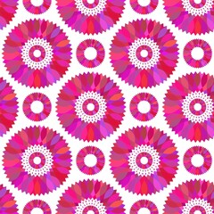 bright seamless pattern. pink decorative circles on a white background.