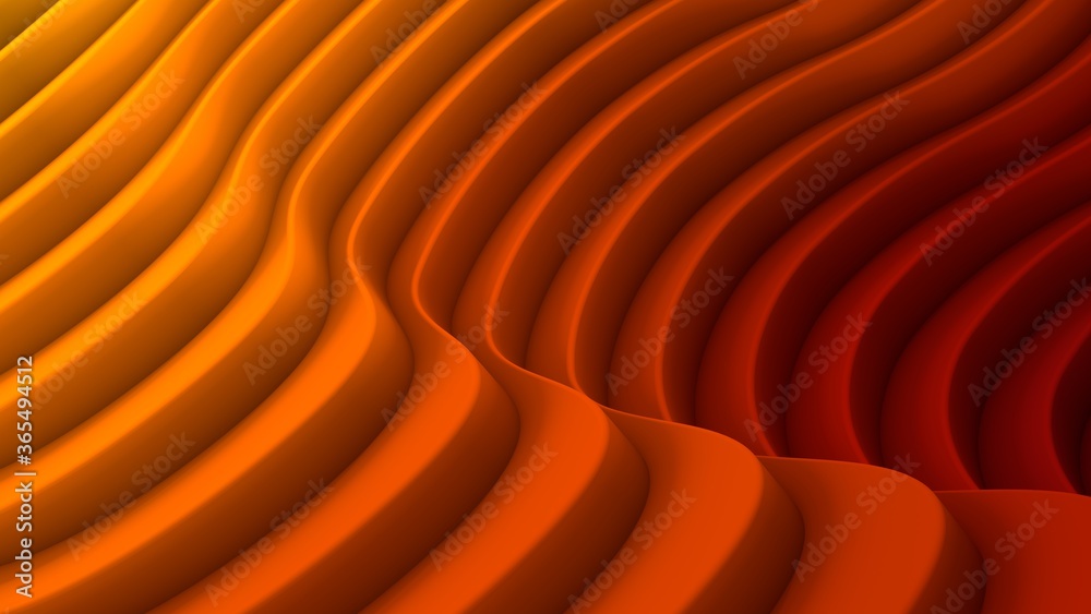 Fototapete orange abstract background. round fantasy form. futuristic curved shape. 3d rendering