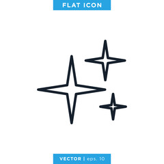 Stars, Sparkle Icon Vector Design Template. Editable Stroke